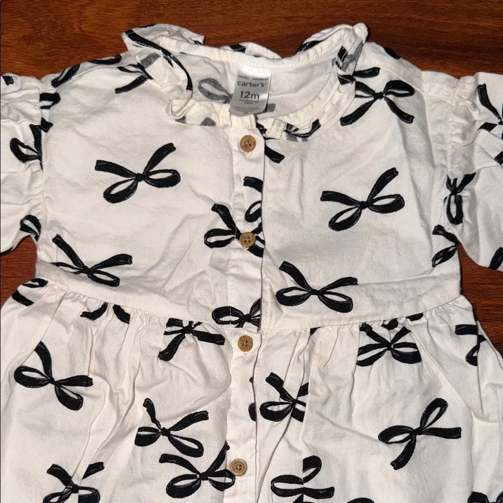 Baby Girl Carter's Dress with Black Bow Design